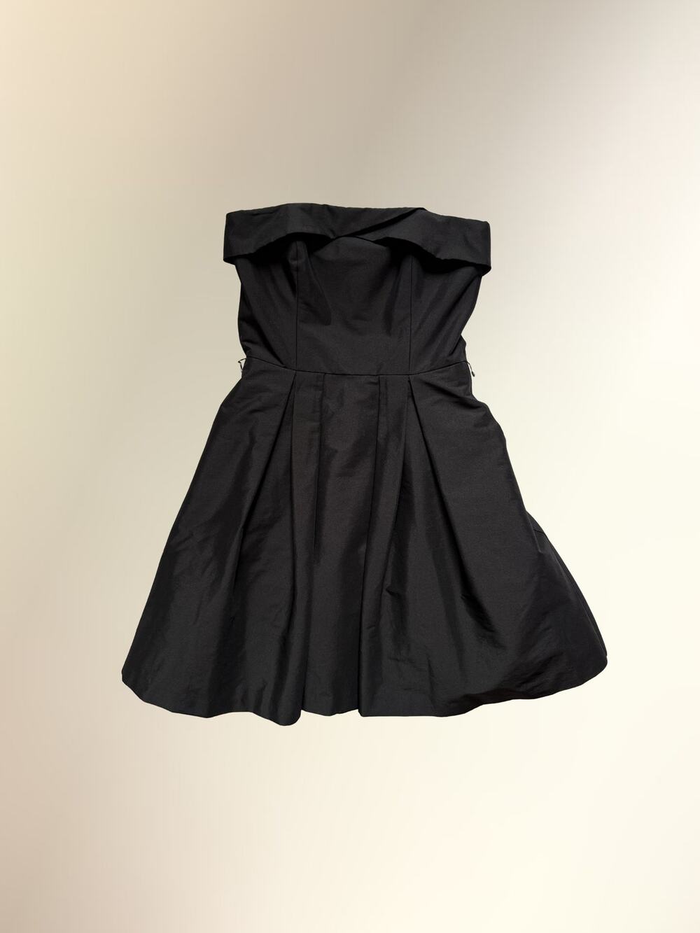 WHBM Black Strapless Fit Flare Bubble Cocktail Party Dress Women's 0